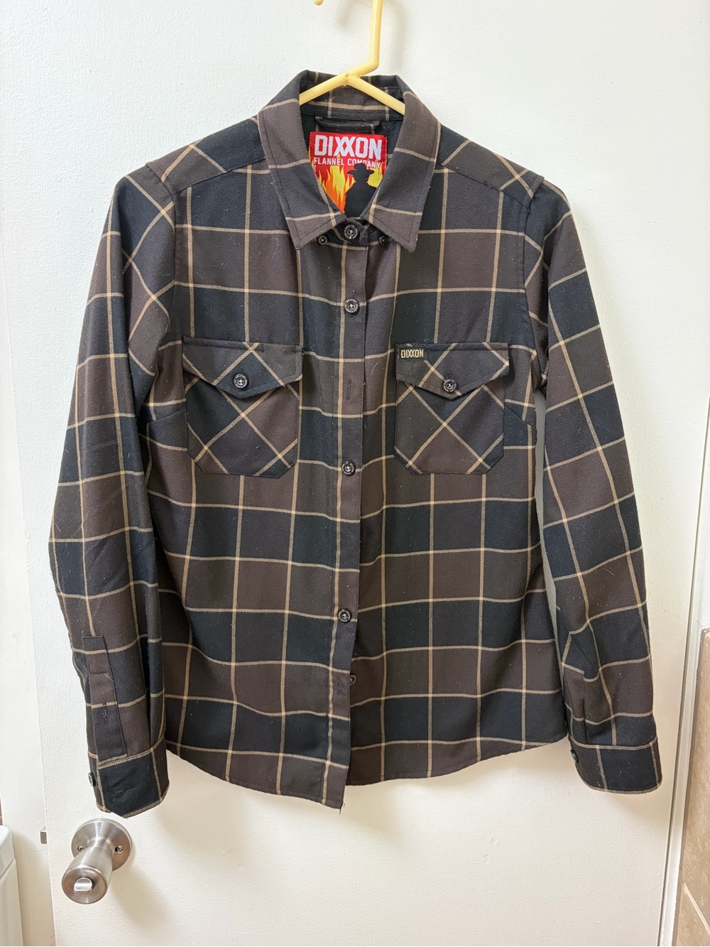 DIXXON Black and Brown Windowpane Button-Down Flannel